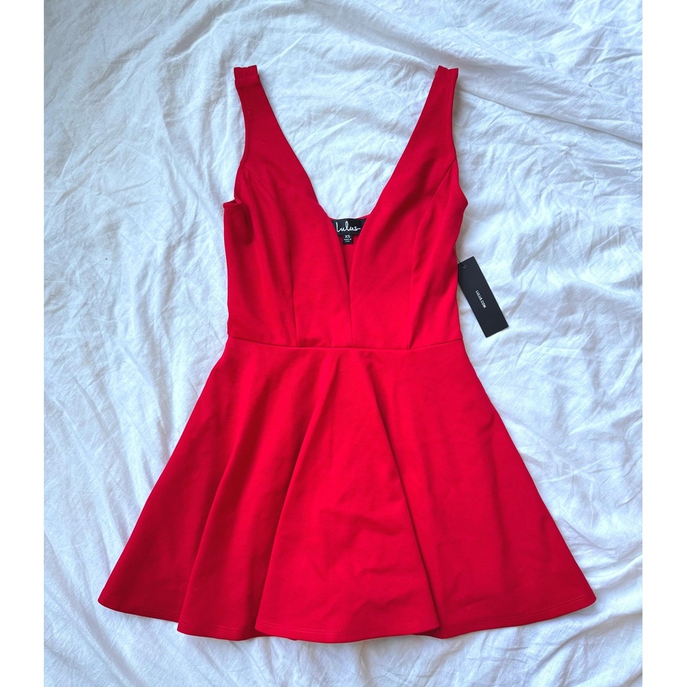 Lulus Skort Mini Dress Women's Size XS Red Sleeveless